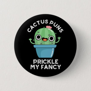 Macaron Rond 5 Cm Puns Cactus Pricket Mon Fancy Plante Pun Dark BG