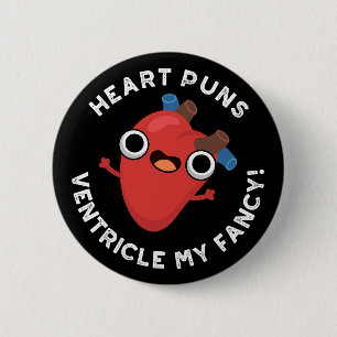Macaron Rond 5 Cm Puns Coeur Ventricle Mon Fancy Anatomy Pun Dark BG
