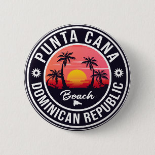 Macaron Rond 5 Cm Punta Cana République Dominicaine - Souvenir Rétro