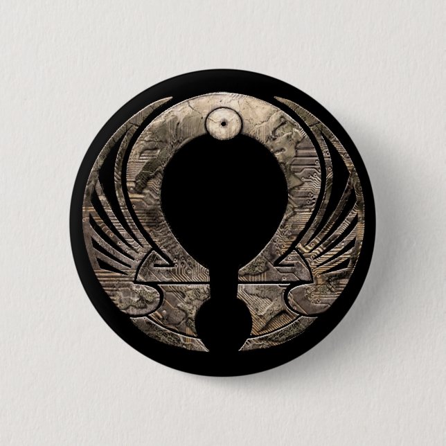 Macaron Rond 5 Cm Punto Omega - bouton de logo (Devant)