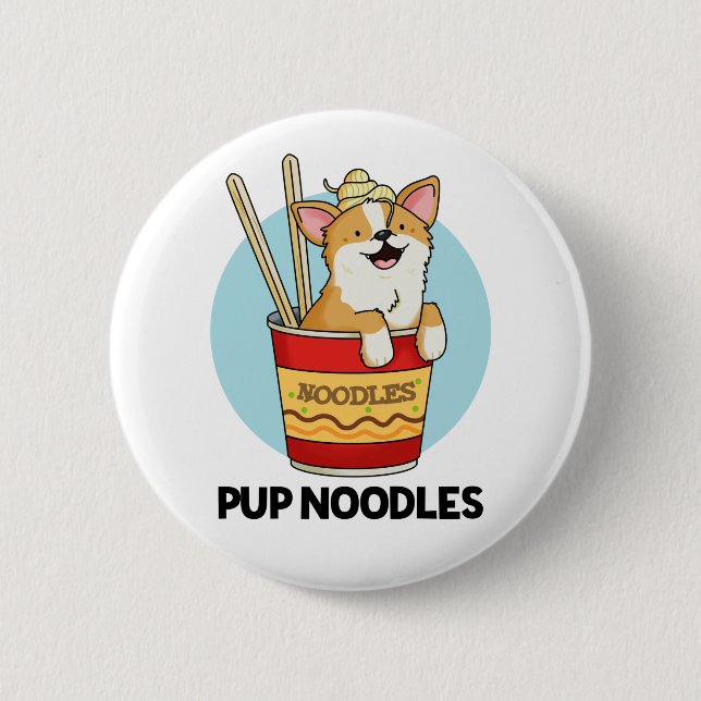 Macaron Rond 5 Cm Pup Noodles Funny Cup Noodles Pun (Devant)
