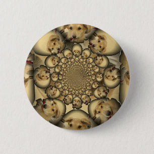 Macaron Rond 5 Cm Puppy Kaleidoscope Art Print