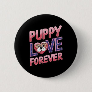 Macaron Rond 5 Cm Puppy Love Forever Chien