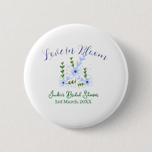 Macaron Rond 5 Cm Purple boho amour en fleurs nom de la baby shower