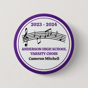 Macaron Rond 5 Cm Purple High School Choir Keepsaké personnalisé