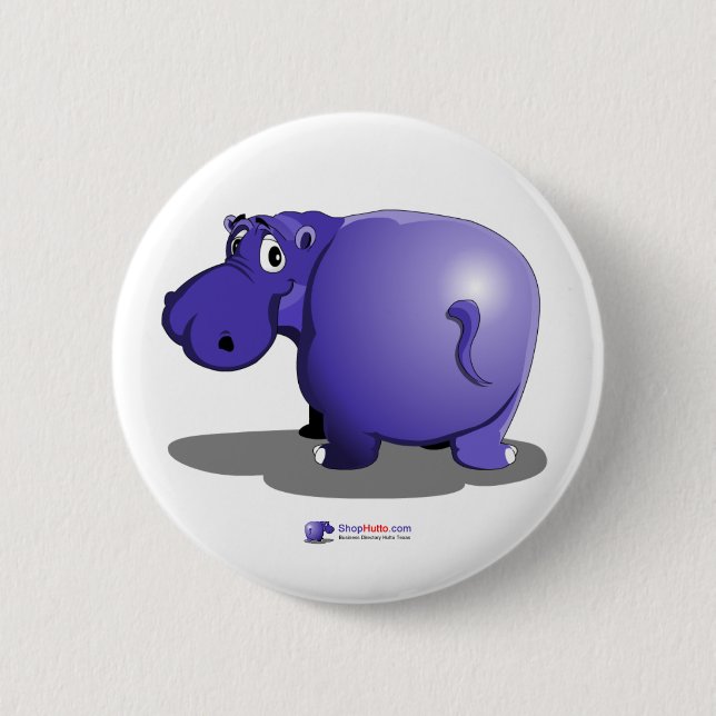 Macaron Rond 5 Cm Purple Hippo Button (Devant)
