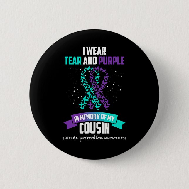 Macaron Rond 5 Cm Purple Ribbon Suicide Prevention (Devant)