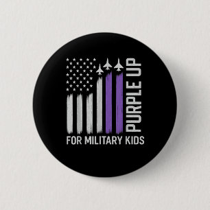 Macaron Rond 5 Cm Purple Up For Military Kids Drapeau Usa Military C