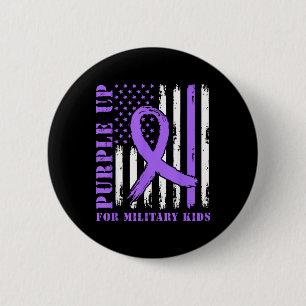 Macaron Rond 5 Cm Purple Up For Military Kids Us Drapeau Militaire C