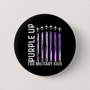 Macaron Rond 5 Cm Purple Up For Military Kids Usa Drapeau Militaire