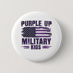 Macaron Rond 5 Cm Purple Up Militaire Enfants Mois de sensibilisatio
