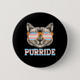 Macaron Rond 5 Cm Purride Cat Pride LGBT Transgenre Drapeau Transgen