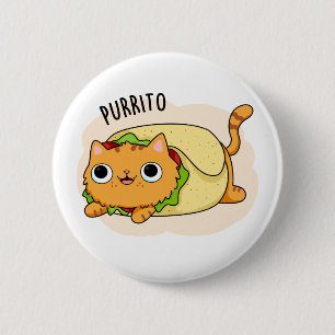Macaron Rond 5 Cm Purrito Funny Kitty Cat Burrito Pun