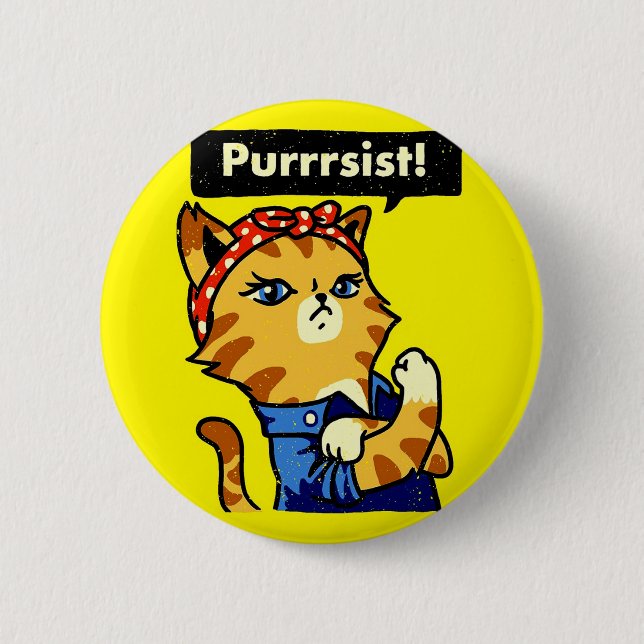 Macaron Rond 5 Cm Pursist, Pursist de chat, pursist de chat (Devant)