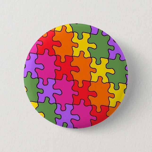 Macaron Rond 5 Cm puzzle de l'autisme 33 (Devant)