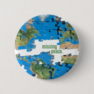 Macaron Rond 5 Cm Puzzle de paix du monde