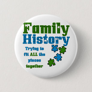 Macaron Rond 5 Cm Puzzle d'histoire familiale