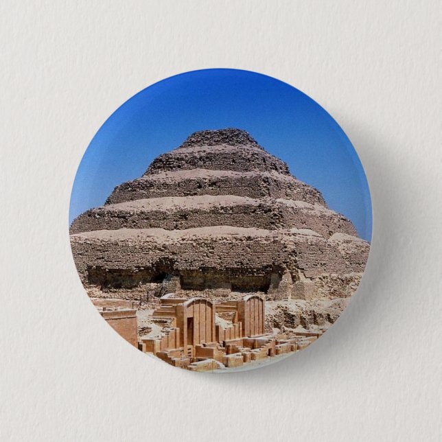 Macaron Rond 5 Cm Pyramide de Djoser (Devant)