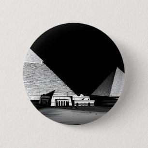 Macaron Rond 5 Cm Pyramides noires et blanches