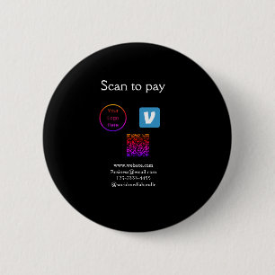 Macaron Rond 5 Cm Q R code venmo scanner pour payer ajouter le logo 