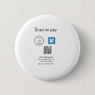 Macaron Rond 5 Cm Q R code venmo scanner pour payer ajouter le logo