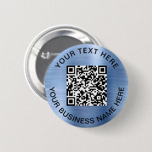 Macaron Rond 5 Cm QR Code promo bleu