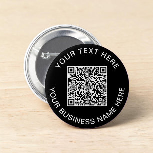 Macaron Rond 5 Cm QR Code promotionnel noir