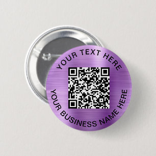 Macaron Rond 5 Cm QR Code promotionnel violet