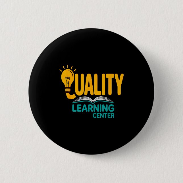 Macaron Rond 5 Cm Quality Learning Center Funny School Quote  (Devant)