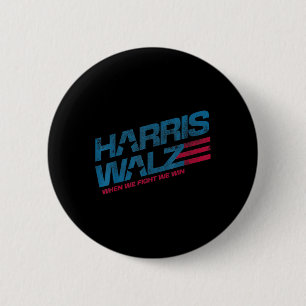 Macaron Rond 5 Cm Quand nous combattons, nous gagnons Kamala Harris