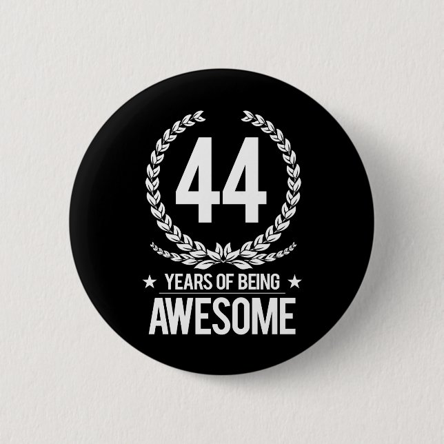 Macaron Rond 5 Cm quarante-quatrième Anniversaire (44 ans d'être (Devant)