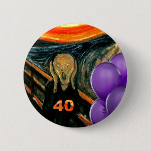 Macaron Rond 5 Cm Quarantième anniversaire drôle