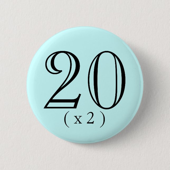 Macaron Rond 5 Cm quarantième Bouton de amplification d'anniversaire (Devant)