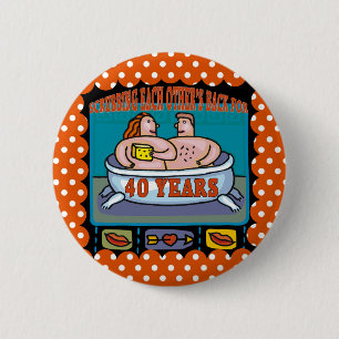 Macaron Rond 5 Cm quarantième Cadeaux d'anniversaire de mariage