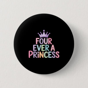 Macaron Rond 5 Cm Quatre ans une princesse 4ème anniversaire filles
