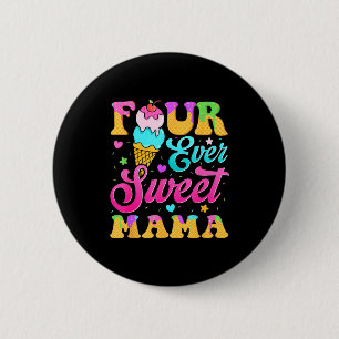 Macaron Rond 5 Cm Quatre douce maman 4e anniversaire fille glace gou
