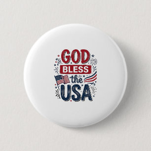 Macaron Rond 5 Cm Que Dieu bénisse le maillot de foi patriotique vin