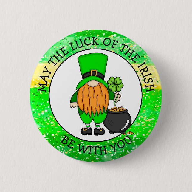 Macaron Rond 5 Cm Que la chance des Irlandais soit avec vous (Devant)