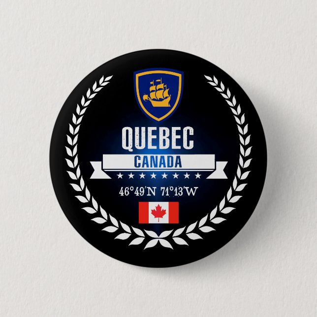 Macaron Rond 5 Cm Québec (Devant)