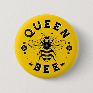 Macaron Rond 5 Cm Queen Bee / Button Pin