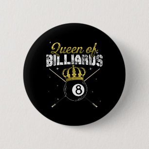 Macaron Rond 5 Cm Queen Of Billiards Snooker Pool Billard Joueur Qu