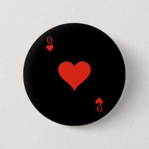 Macaron Rond 5 Cm Queen Of Hearts Costume Deck De Cartes Jouer Carte