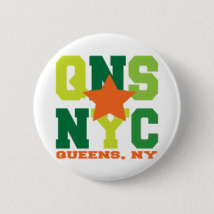 Macaron Rond 5 Cm Queens, bouton vert de NY