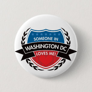 Macaron Rond 5 Cm Quelqu'un dans le Washington DC m'aime