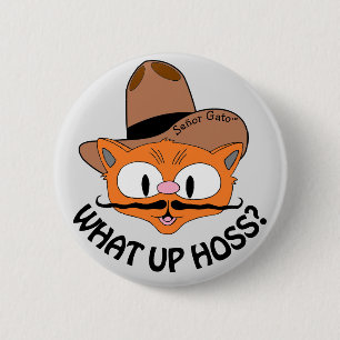 Macaron Rond 5 Cm Qu'est-ce que tu as Hoss? Chat à moustache de dess