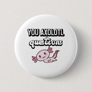 Macaron Rond 5 Cm Questions Axolotl Retro 90s mignon Axolotl