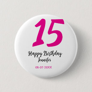 Macaron Rond 5 Cm quiencenera 15e anniversaire ajouter date année te