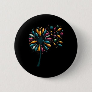 Macaron Rond 5 Cm Quilles de bowling Rétro Pissenlit Joueur de bowli