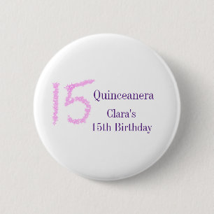 Macaron Rond 5 Cm Quinceanera 15e anniversaire parties scintillant r