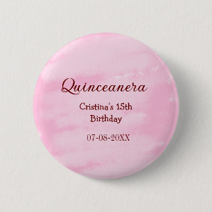 Macaron Rond 5 Cm Quinceanera anos 15e anniversaire ajouter nom text